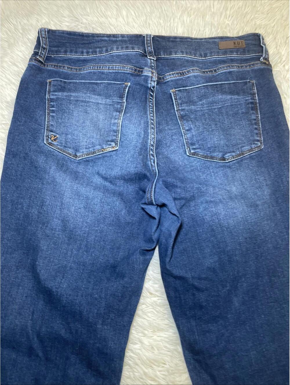 Kut From The Kloth jeans 58539 crop straight leg Raw Hem Size 10 - Picture 13 of 16